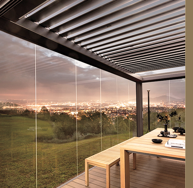gazebo con vetrate